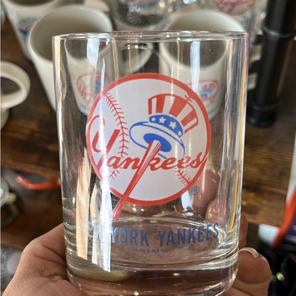 Vintage New York Yankees Glass Tumbler - Clear